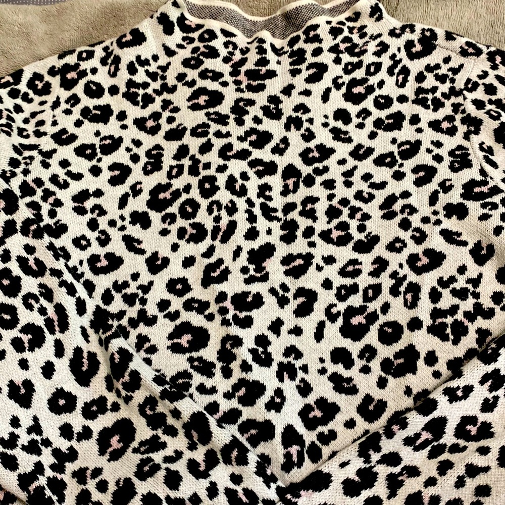 Loft high neck animal print sweater size small